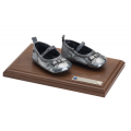 Bronze - Baby Shoes - Classic Walnut base  - Product Code #132